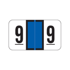 AmeriFile Jeter 7300 Compatible Numeric Labels - 1 5/8 W x 15/16 H - Number 9 - Blue - Roll of 500