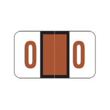 AmeriFile POS 3500 Series Numeric Labels - 1 5/8 W x 15/16 H - Number 0 - Brown - Roll of 500