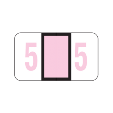 AmeriFile POS 3500 Series Numeric Labels - 1 5/8 W x 15/16 H - Number 5 - Purple - Roll of 500