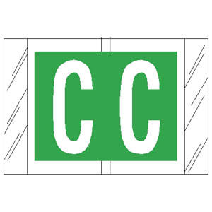 AmeriFile Genuine Col'R'Tab 12000 Series Alpha Labels - 1 1/2 W x 1 H - Letter C - Green - 100 Labels per Pack (10 Labels Per Sheet, 10 Sheets Per Pack)