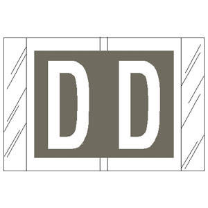 AmeriFile Genuine Col'R'Tab 12000 Series Alpha Labels - 1 1/2 W x 1 H - Letter D - Gray - 100 Labels per Pack (10 Labels Per Sheet, 10 Sheets Per Pack)