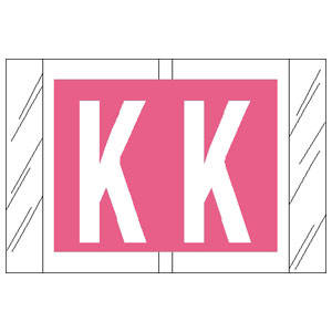 AmeriFile Genuine Col'R'Tab 12000 Series Alpha Labels - 1 1/2 W x 1 H - Letter K - Pink - 100 Labels per Pack (10 Labels Per Sheet, 10 Sheets Per Pack)