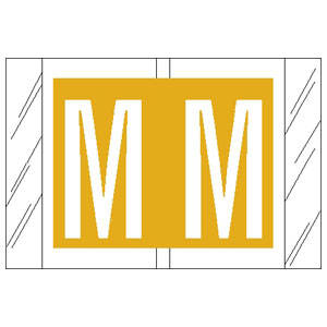 AmeriFile Genuine Col'R'Tab 12000 Series Alpha Labels - 1 1/2 W x 1 H - Letter M - Yellow - 100 Labels per Pack (10 Labels Per Sheet, 10 Sheets Per Pack)