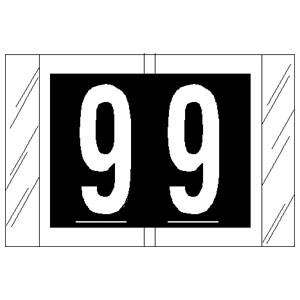 AmeriFile Genuine Col'R'Tab Numeric Labels - 1 1/2 W x 1 H - Number 9 - Black - Roll of 500