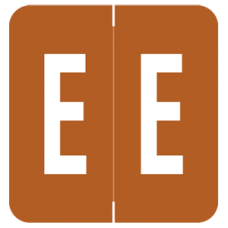 AmeriFile GBS / V.R.E. System 1 Compatible Alpha Labels - 1 1/4 W x 1 5/16 H - Letter E - Brown - Pack of 200 Labels