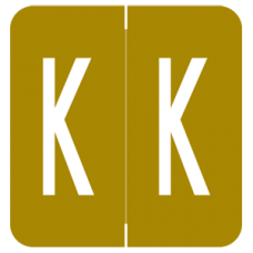 AmeriFile GBS / V.R.E. System 1 Compatible Alpha Labels - 1 1/4 W x 1 5/16 H - Letter K - Brown - Pack of 200 Labels