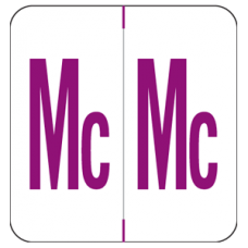AmeriFile GBS / V.R.E. System 1 Compatible Alpha Labels - 1 1/4 W x 1 5/16 H - Letter MC - Purple - Pack of 200 Labels