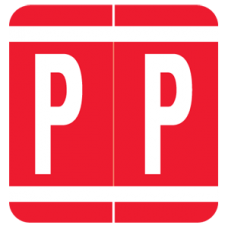 AmeriFile GBS / V.R.E. System 1 Compatible Alpha Labels - 1 1/4 W x 1 5/16 H - Letter P - Red - Pack of 200 Labels