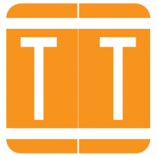 AmeriFile GBS / V.R.E. System 1 Compatible Alpha Labels - 1 1/4 W x 1 5/16 H - Letter T - Orange - Pack of 200 Labels