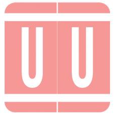 AmeriFile GBS / V.R.E. System 1 Compatible Alpha Labels - 1 1/4 W x 1 5/16 H - Letter U - Pink - Pack of 200 Labels