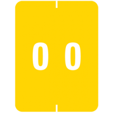 AmeriFile Smead Compatible XLCC X-Ray Color-Coded Clear-laminated Numeric Labels - Number 0 - 1-1/2" W x 2" H -  Yellow - Roll of 500