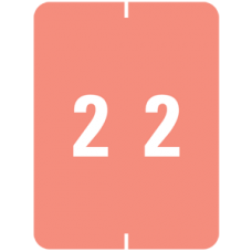 AmeriFile Smead Compatible XLCC X-Ray Color-Coded Clear-laminated Numeric Labels - Number 2 - 1-1/2" W x 2" H  -  Pink - Roll of 500