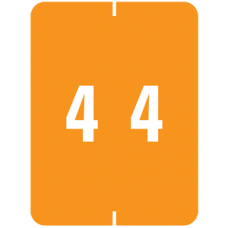 AmeriFile Smead Compatible XLCC X-Ray Color-Coded Clear-laminated Numeric Labels - Number 4 - 1-1/2" W x 2" H -  Orange - Roll of 500