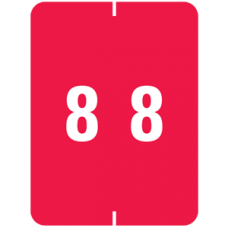 AmeriFile Smead Compatible XLCC X-Ray Color-Coded Clear-laminated Numeric Labels - Number 8 - 1-1/2" W x 2" H  -  Red - Roll of 500