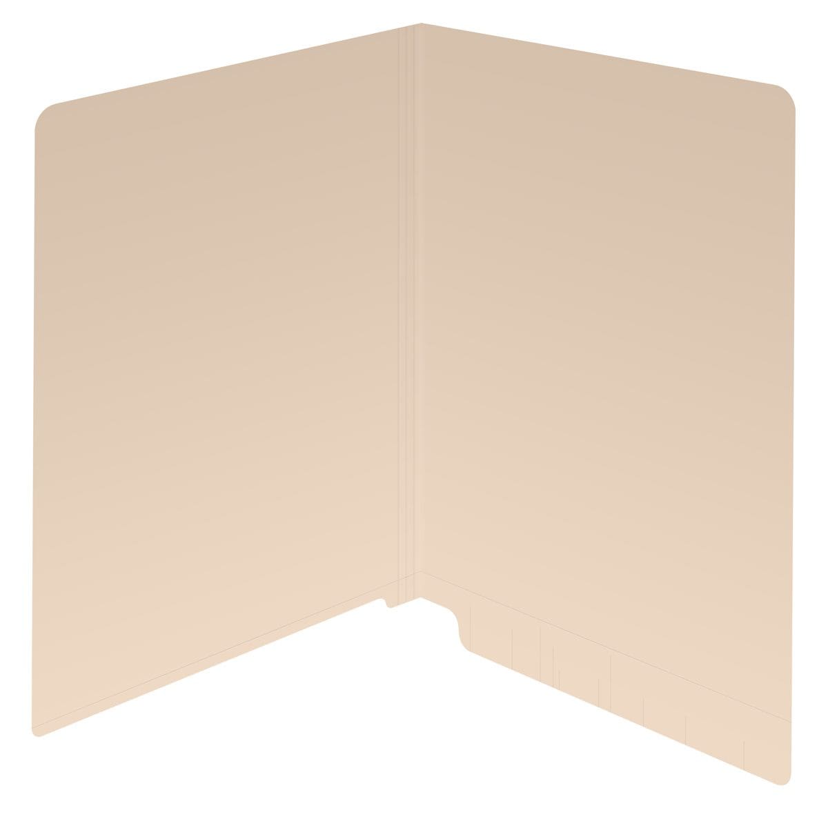 14 Pt. Manila End Tab Folder with Full Cut Reinforced Tab - Letter Size - 50/Box