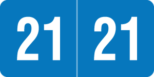 Smead 2021 Yearband Label (Rolls of 500) -Blue - SMYM Series - 1/2"H x 1"W - Laminated