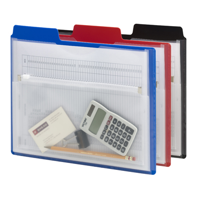 Smead 89614 Poly Project Organizer with Zip Pouch - 1/3 Cut Tab - Assorted Colors - Letter Size - Carton of 30