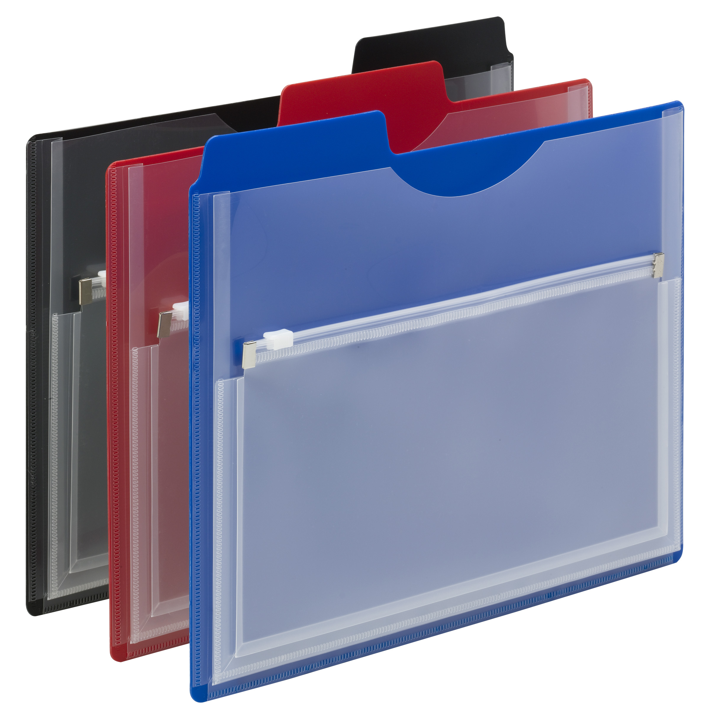 Smead 89614 Poly Project Organizer with Zip Pouch - 1/3 Cut Tab - Assorted Colors - Letter Size - Carton of 30