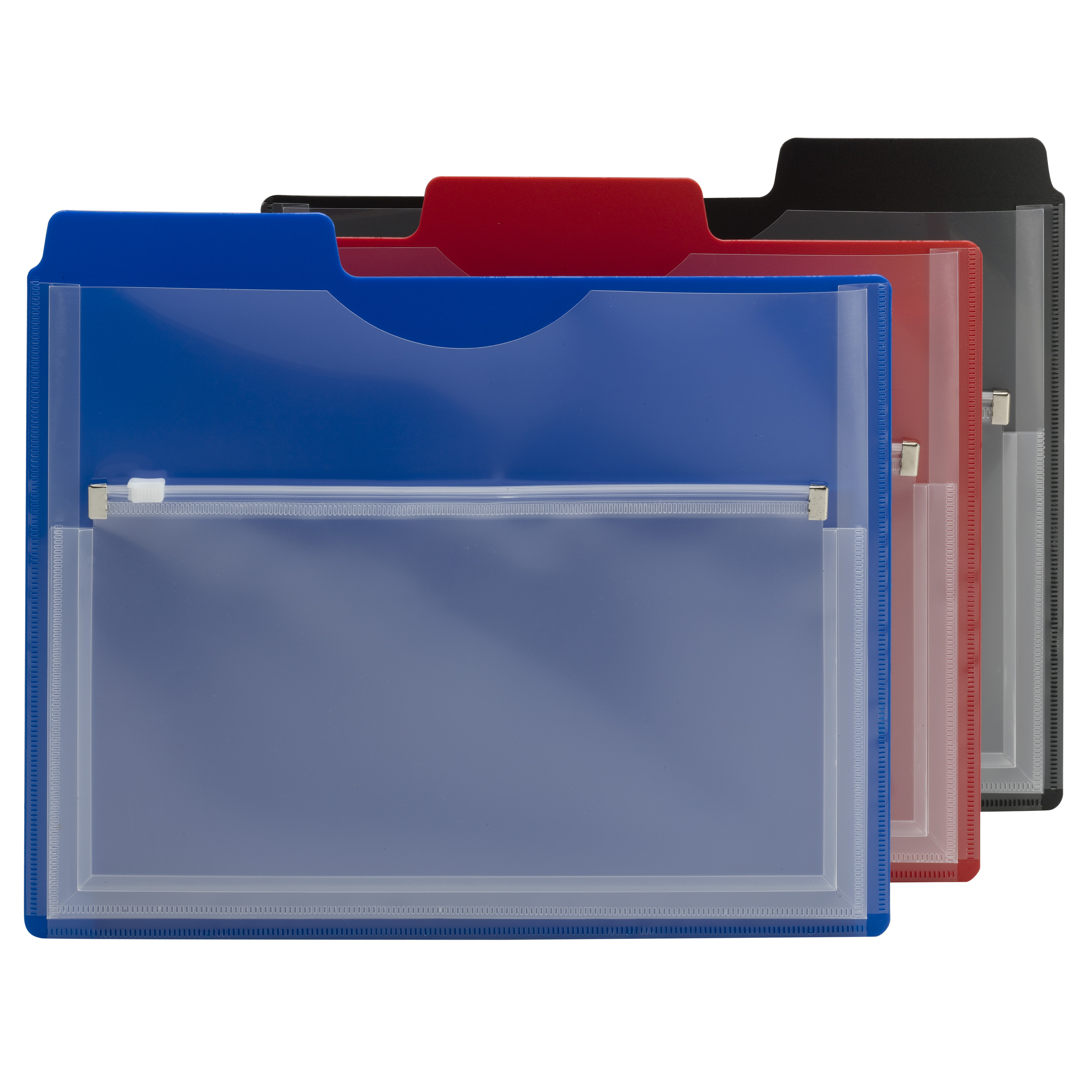 Smead 89614 Poly Project Organizer with Zip Pouch - 1/3 Cut Tab - Assorted Colors - Letter Size - Carton of 30