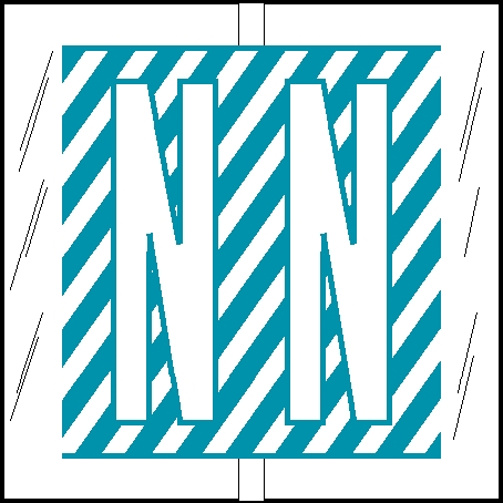 Tabbies Alphabetic Labels - 12100 Series (Rolls) "N"- Blue- 1-1/2"H x 1-1/2"W - 500/Roll