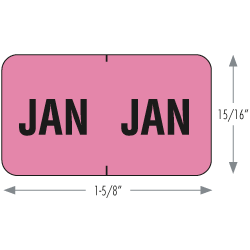 Jeter 7000 series Month Label Set Convenience Pack - Jan-Dec - 1-5/8" W x 15/16" H - 18 Labels for Each Month