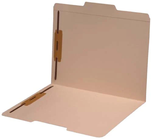 Top Tab File Folder -1/3 Cut Tabs in Assorted Positions - 14 Pt. Manila - With Fasteners in Positions 1&3 - 50/Box