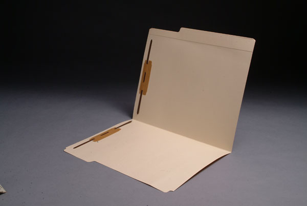 Top Tab Folder with 8" Reinforced Top Tab - 11 Pt. Manila - Letter Size - Fasteners in Positions 1 & 3 - 50/Box