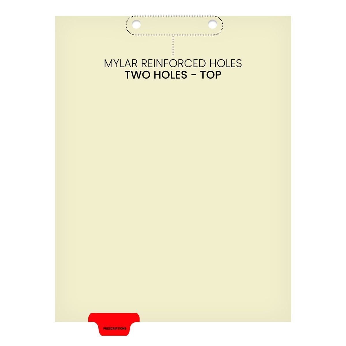 Medical Arts Press Match Colored Bottom Tab Chart Dividers- "Prescriptions" -  Tab Position # 2 - Red (100/Pkg) (56804)