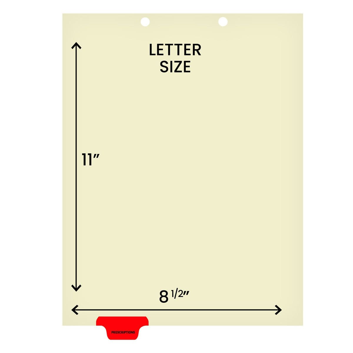 Medical Arts Press Match Colored Bottom Tab Chart Dividers- "Prescriptions" -  Tab Position # 2 - Red (100/Pkg) (56804)