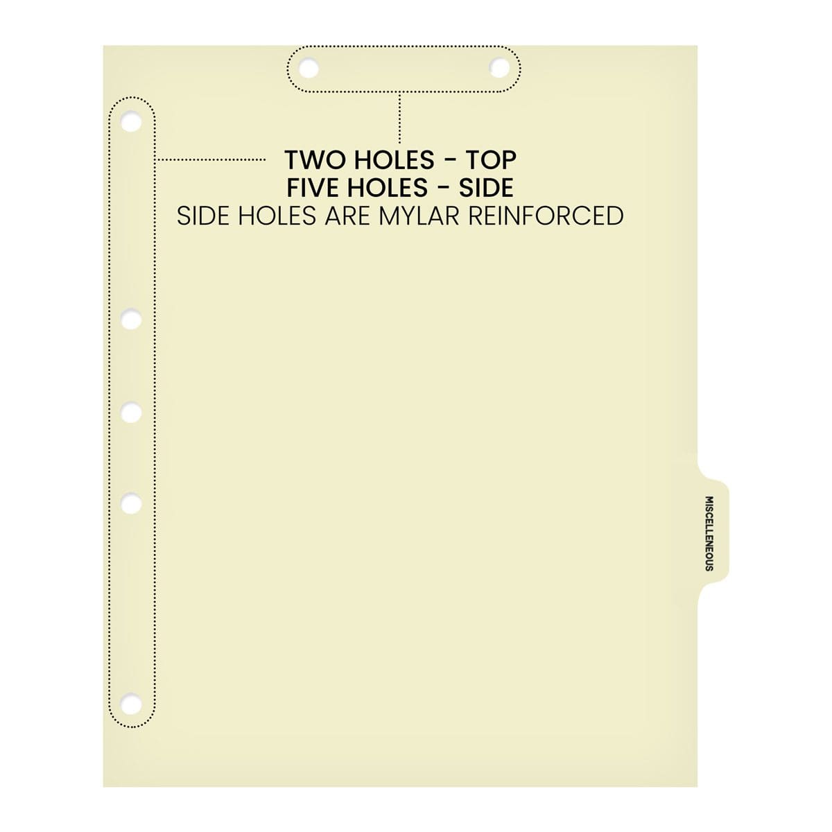 Medical Arts Press Match Colored Side Tab Chart Dividers- Miscellaneous, Tab Position 5- Clear (100/Pkg) (56786)