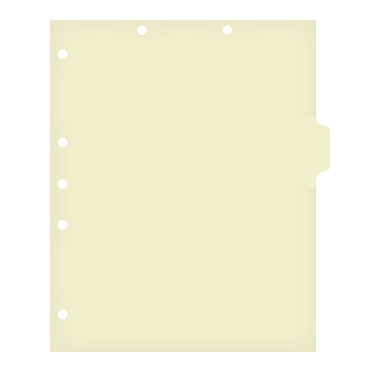 Medical Arts Press Match Write-On Side Tab Chart Dividers- Blank, Tab Position 3- 125# Manila Stock- 100/Pack