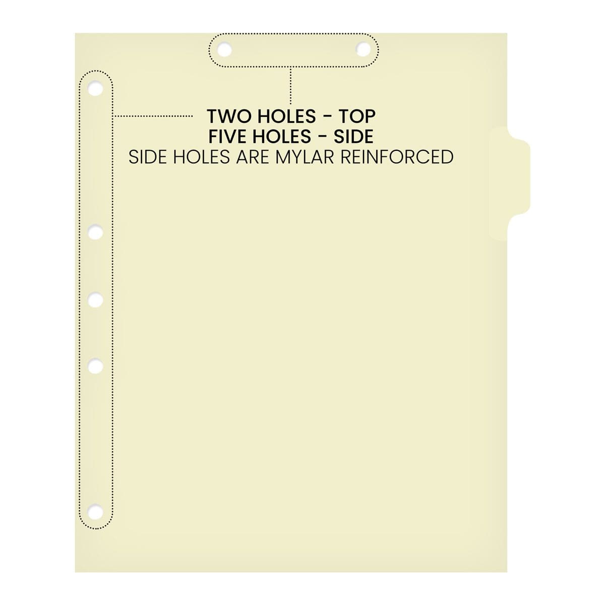 Medical Arts Press Match Write-On Side Tab Chart Dividers- Blank, Tab Position 2- Clear (100/Pkg) (56831)