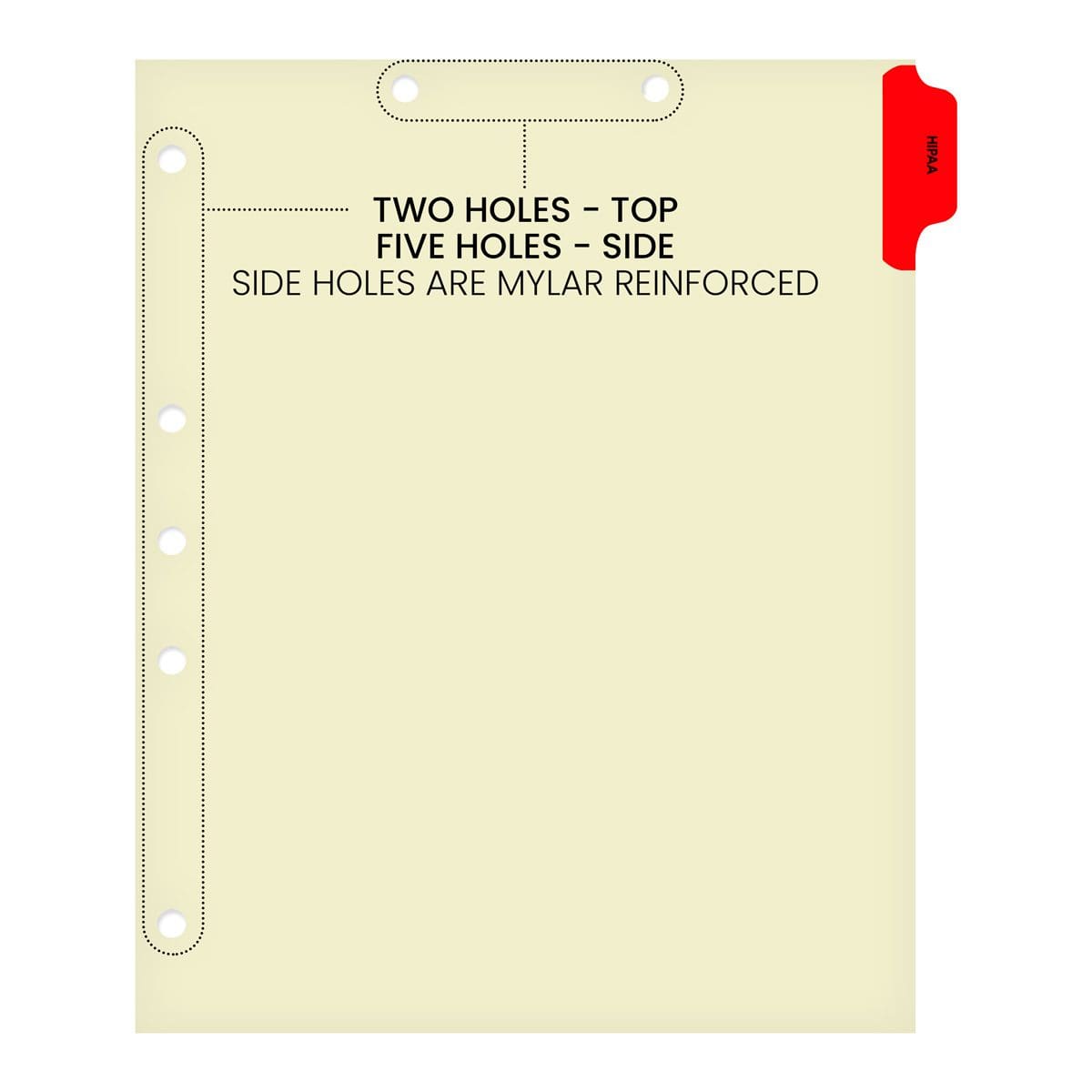 Medical Arts Press Match Colored Side Tab Chart Dividers- HIPAA, Position 1 (100/Pkg) (56696)
