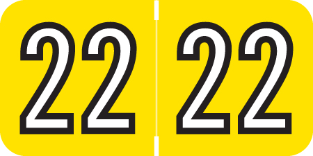 Barkley Yearband Label (Rolls of 500) - 2022 - Yellow - BAYM Series - Laminated -  3/4" H x 1-1/2" W