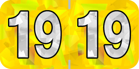 Holographic Yearband Label (Rolls) 500 - 2019 - Yellow - HYYM Series - Polylaminated - 3/4" H x 1-1/2" W