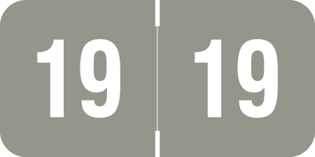 Smead Compatible 2019 Yearband Label - ETYJ Series -500/Roll - Gray/White - 3/4" H x 1-1/2" W