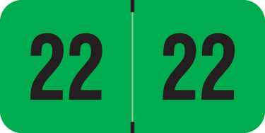 2022 Traco Yearband Label (Rolls of 500) -  Green/Black - TRYM Series - Laminated - 3/4" H x 1-1/2" W