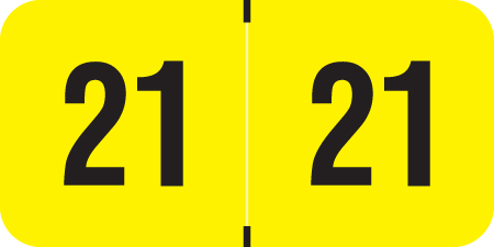 Smead Compatible Yearband Label - ETYJ Series (Rolls) - Yellow/Black - 2021 - 3/4" H x 1-1/2" W
