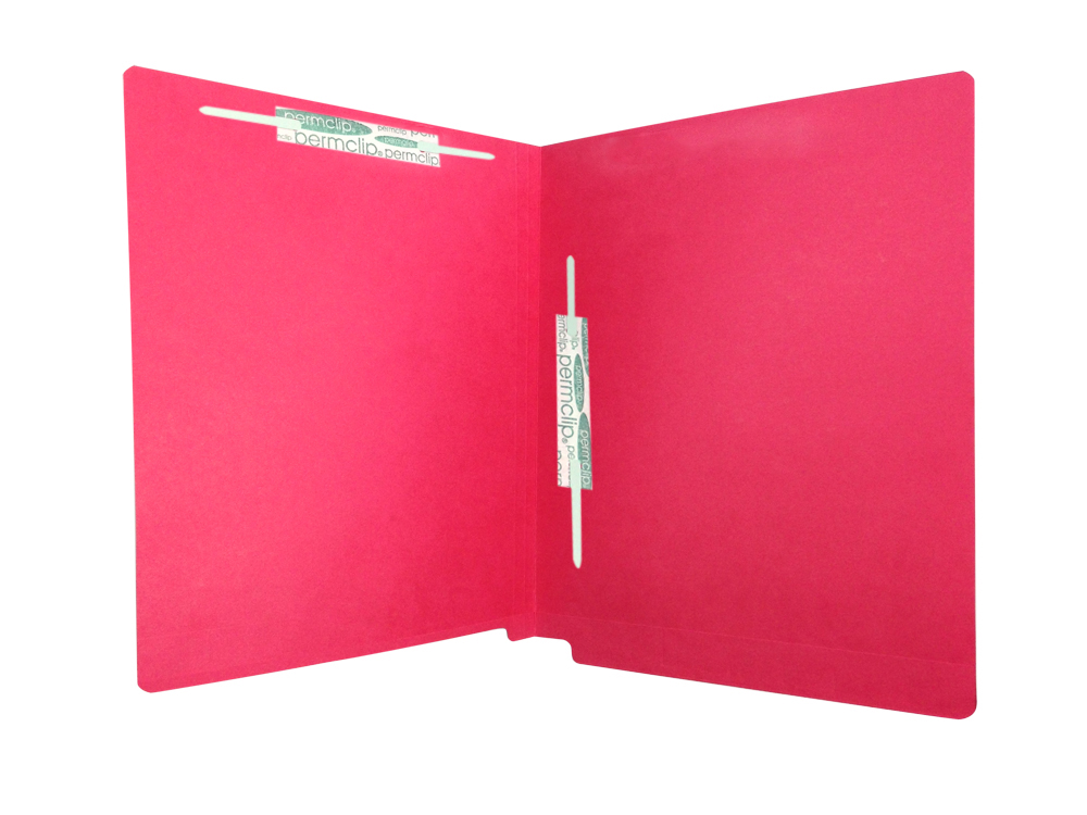 Medical Arts Press Match Colored End Tab File Folders with 2 Permclip Fasteners in Position 3 and 5- Red, Letter Size, 11pt (50/Box)