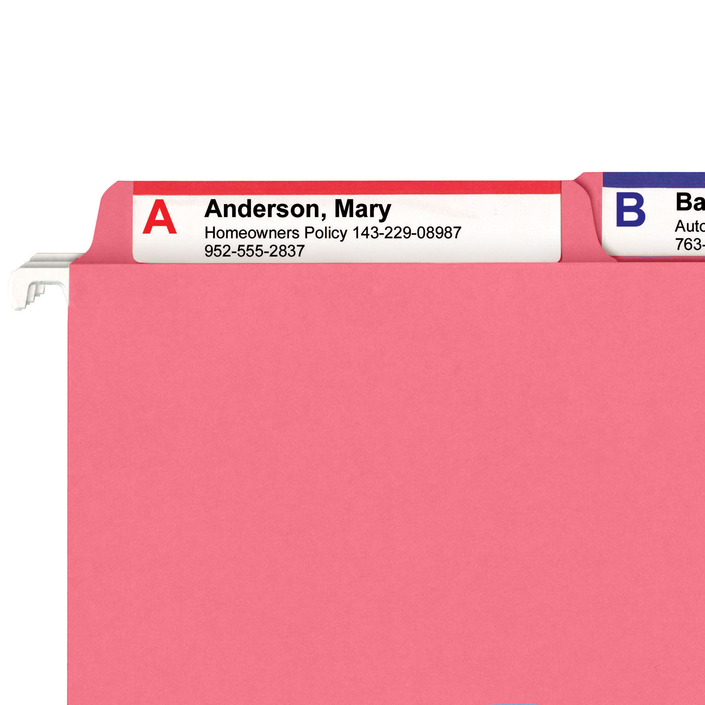 Smead 64014  FasTab Hanging Folder 64014, 1/3-Cut Built-In Tab, Letter, Dark Pink -Carton of 90