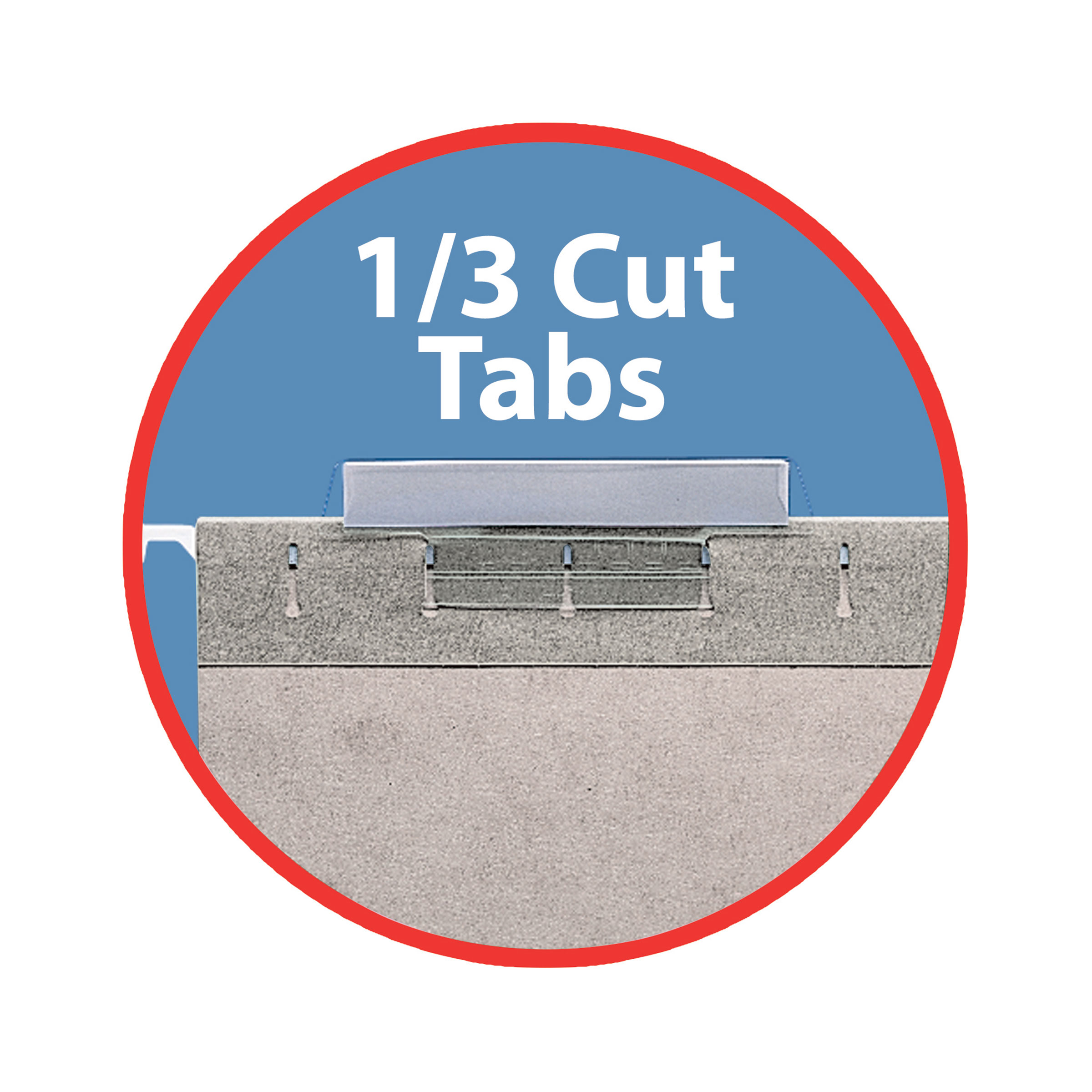 Smead 64027  Hanging File Folder with Tab 64027, 1/3-Cut Adjustable Tab, Letter, Gray