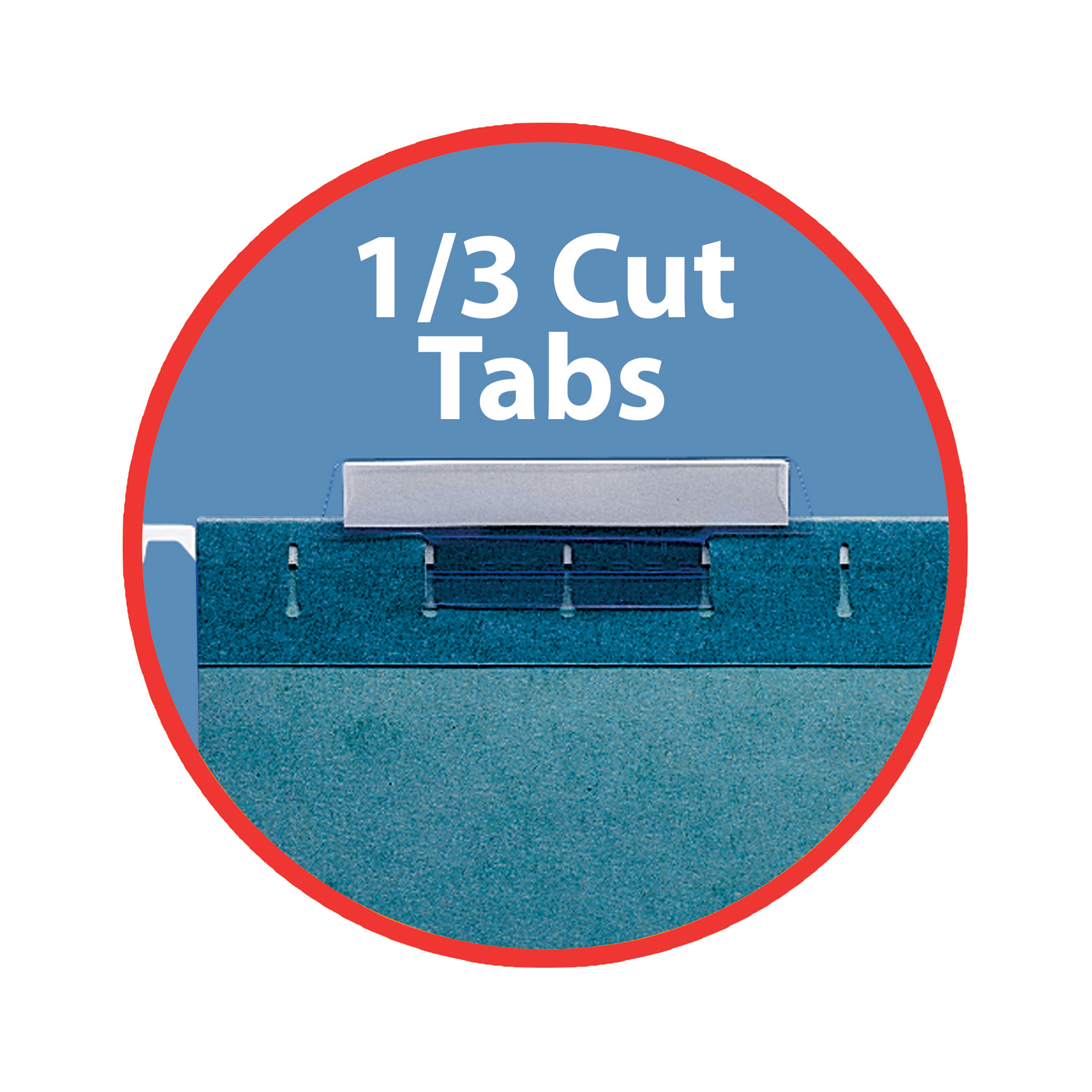 Smead 64033  Hanging File Folder with Tab 64033, 1/3-Cut Adjustable Tab, Letter, Teal