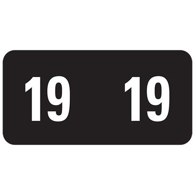 Smead ETS Color-Coded Year Label 67919, 2019, Label Sheet, Black - 250/Pack