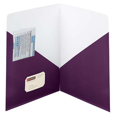 Smead 87961  Contemporary Two-Pocket File Folder 87961, Holds Up to 50 Sheets, Letter, Purple - 25/Box