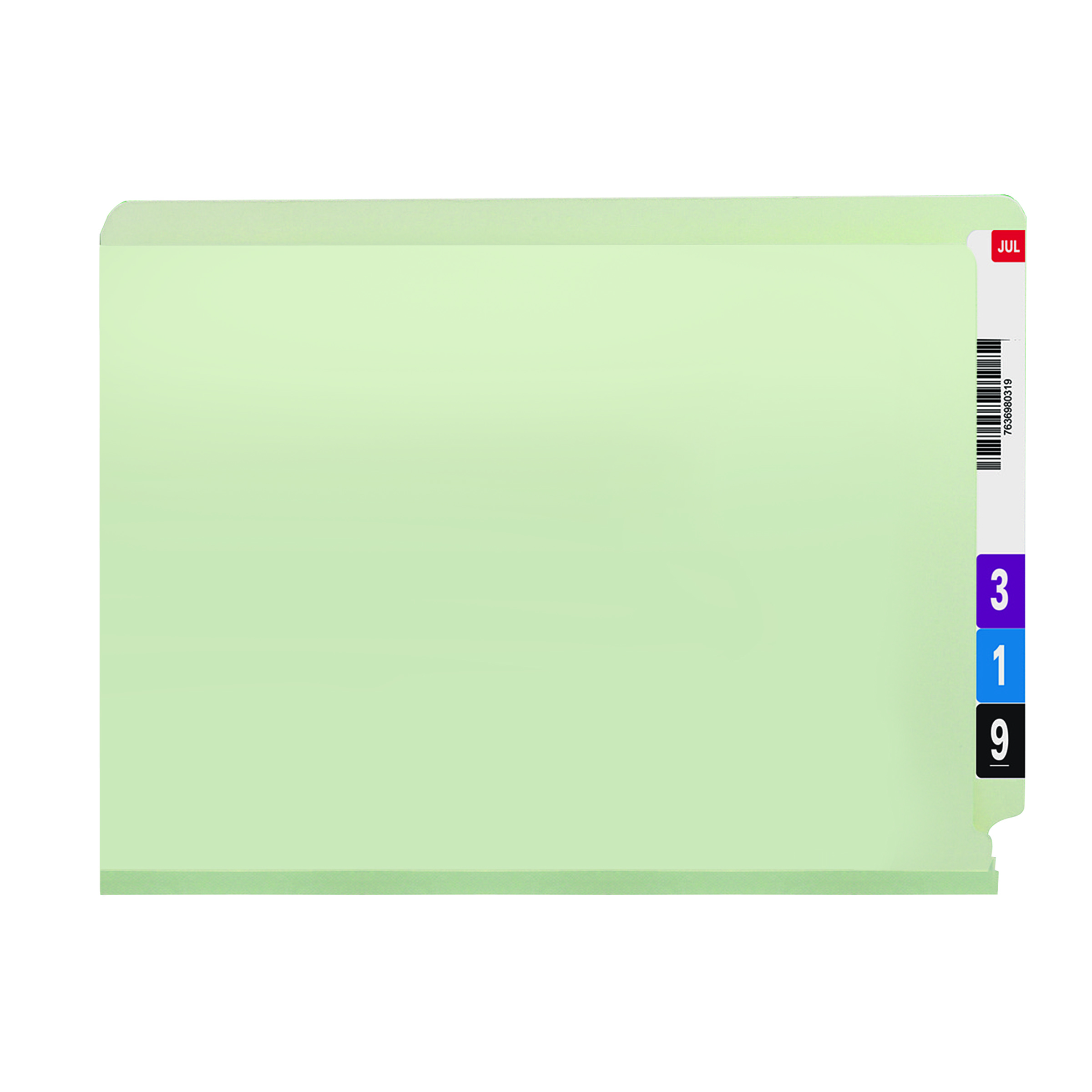 Smead 34705  End Tab Pressboard Fastener File Folder with SafeSHIELD Fastener 34705, 2 Fasteners, 1" Expansion, Letter, Gray/Green - Total of 125