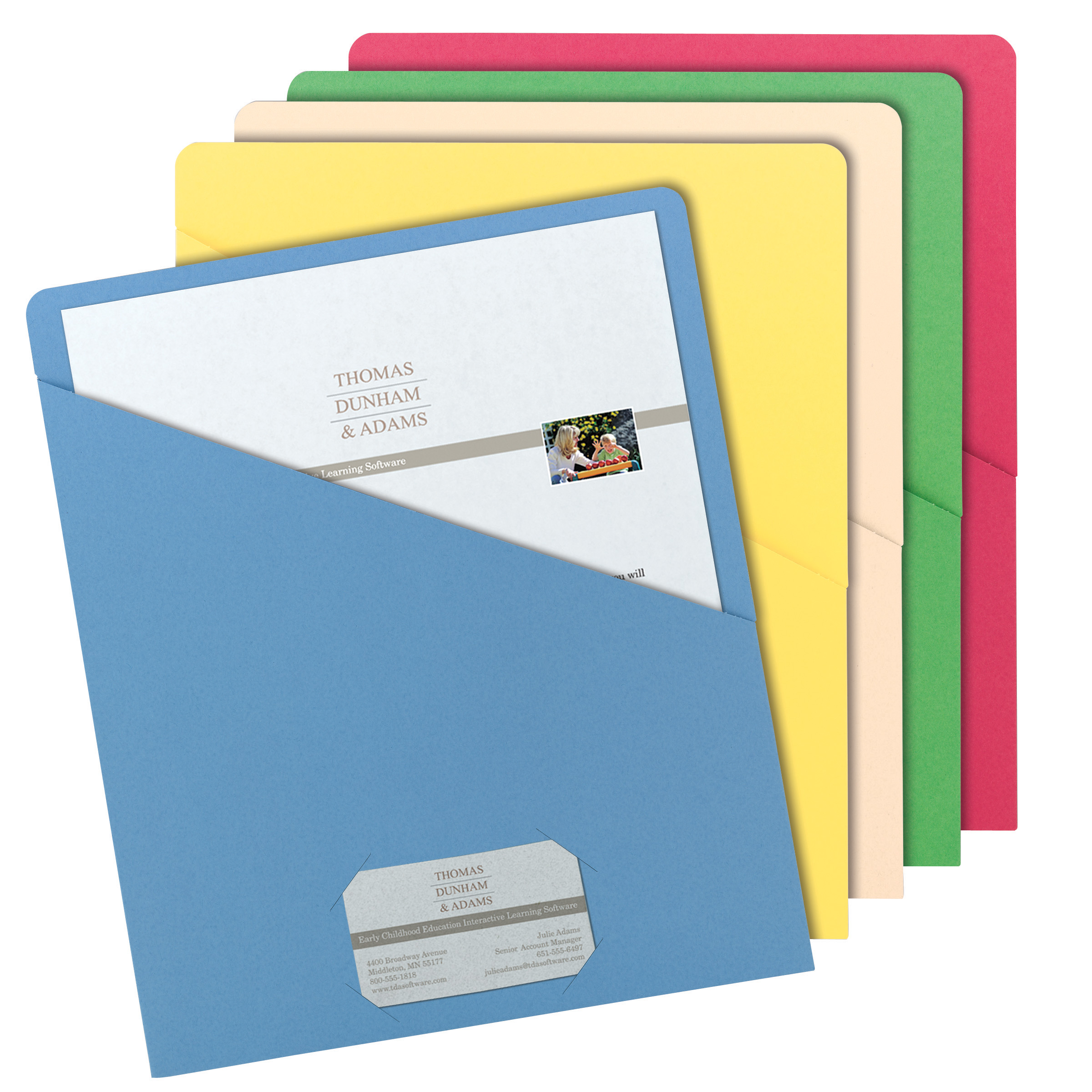 Smead 75431  Organized Up Slash Jacket 75431, Letter, Blue - Carton of 500