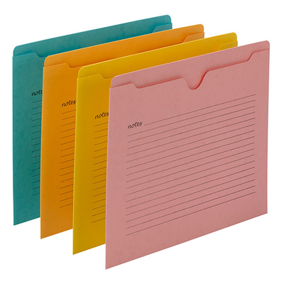 Smead 75616  Notes File Jacket, Letter Size, Flat-No expansion, Assorted Colors, Total of 72