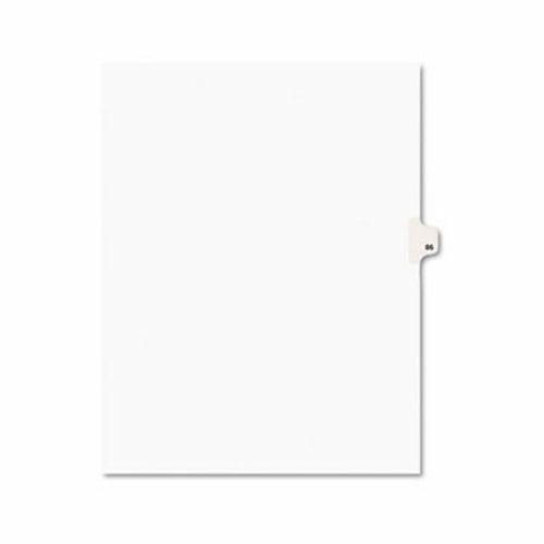 Exhibit Dividers -  Legal Exhibit Side Tabs - Title: 86 - Letter Size - White - 25/Pack