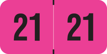 PMA 2021 FLUORESCENT PINK YEAR LABEL  - Laminated - FPYM Series - 500/Roll