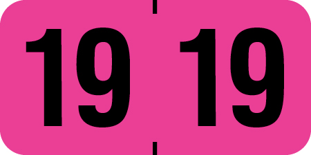 Medical Arts Press 2019 Yearband Label - FL. PINK -  Medical Arts Press Series MAYM - 500/Roll